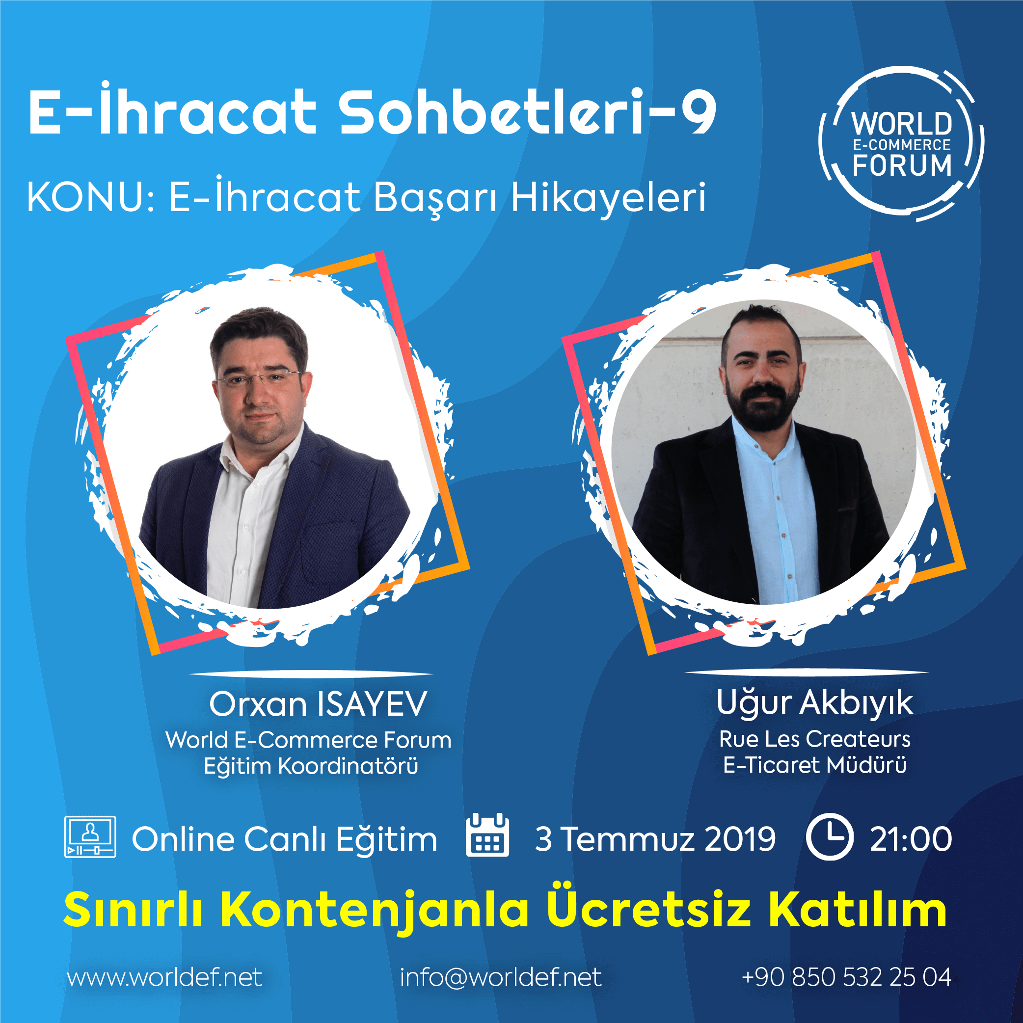 E-ihracat webinarları programının bu haftaki konuğu Rueonline.com’un E-Ticaret Müdürü Uğur Akbıyık olacak!